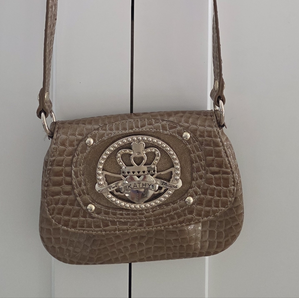 Women's Tan Croc-Embossed Bag Kathy Van Zeeland - Picture 2 of 3